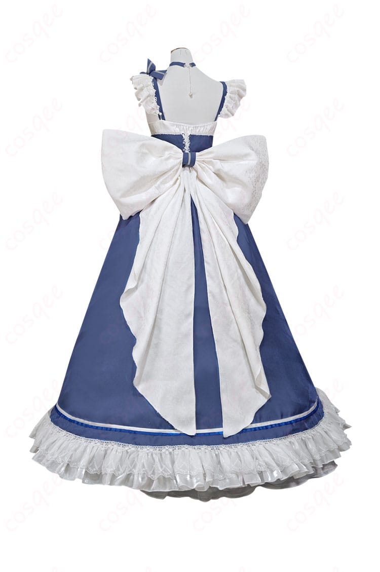 アズールレーン ベルファスト コスプレ衣装 メイド服 背面画像 - 背部蝶結びと美しいディテール