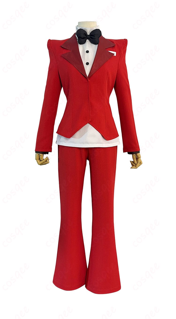 商品正面の「ハズビン・ホテル」チャーリー・モーニングスター コスプレ衣装。詳細な刺繍と独特なデザインが特徴。