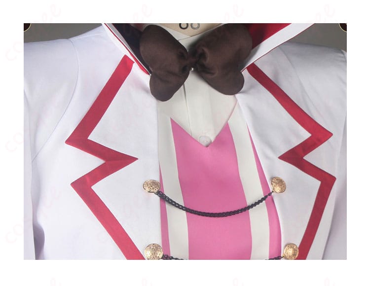 ルシファー コスプレ衣装の蝶ネクタイの装飾ディテール。豪華で精巧なデザイン。