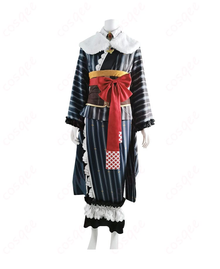 商品正面のコスプレ衣装の詳細画像。ホロライブ鷹嶺ルイのお正月衣装、精密な刺繍とデザインに注目。