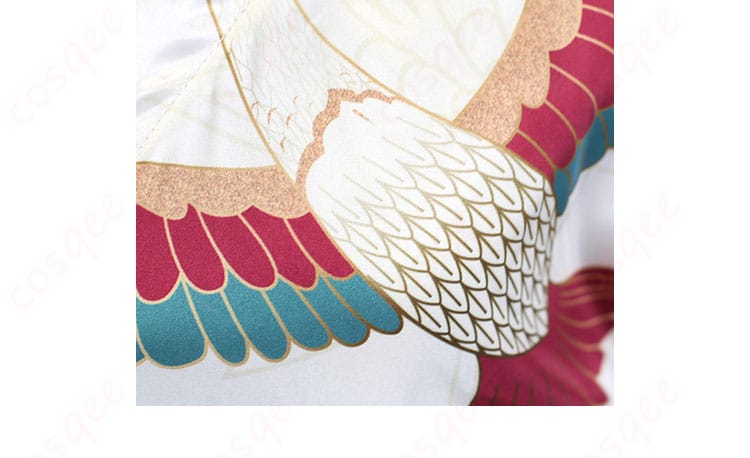 ホロライブ 小鳥遊キアラ お正月コスプレ衣装の衣装図案と装飾の詳細。精緻なデザインが特徴のコスプレ衣装です。