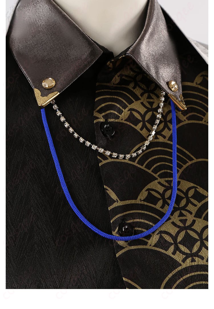 神代類コスプレ衣装の襟の細部、精巧な刺繍が特徴。