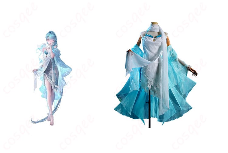 商品正面とキャラクターの組み合わせ画像 - 無期迷途 島主 L.L. コスプレ衣装の正面、キャラクターとのリアルな融合シーン。