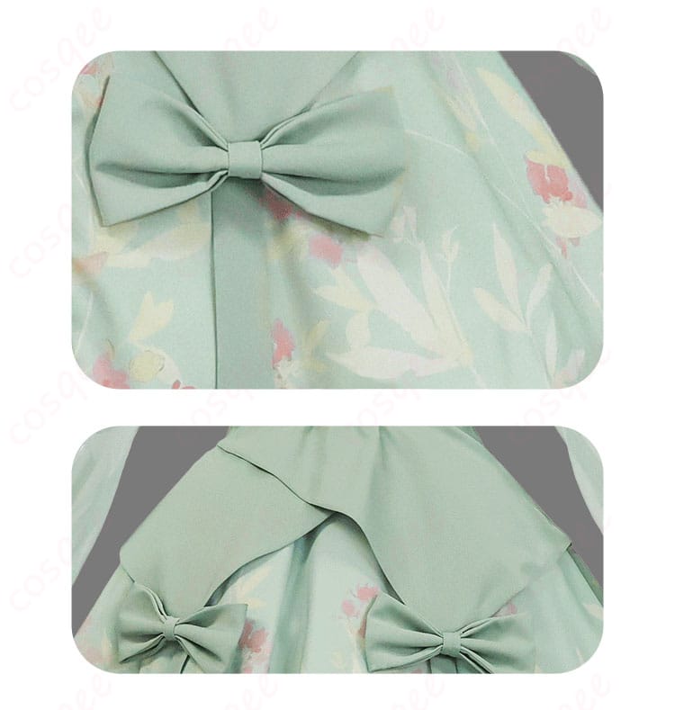 細部までこだわったウエストの蝶結び装飾。完璧な仕上がり。