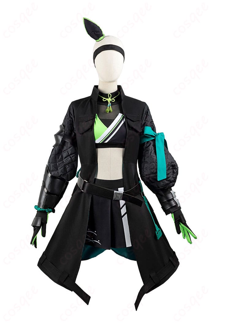 ヤエノムテキ コスプレ衣装 黒将Zen 勝負服の正面画像。細部まで忠実に再現されたデザイン。