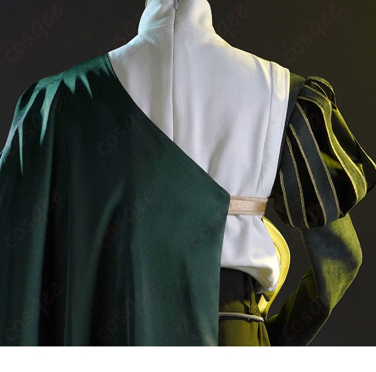 騎士のコスプレ衣装背面のディテール。衣装全体の美しい仕上がりをご覧ください。