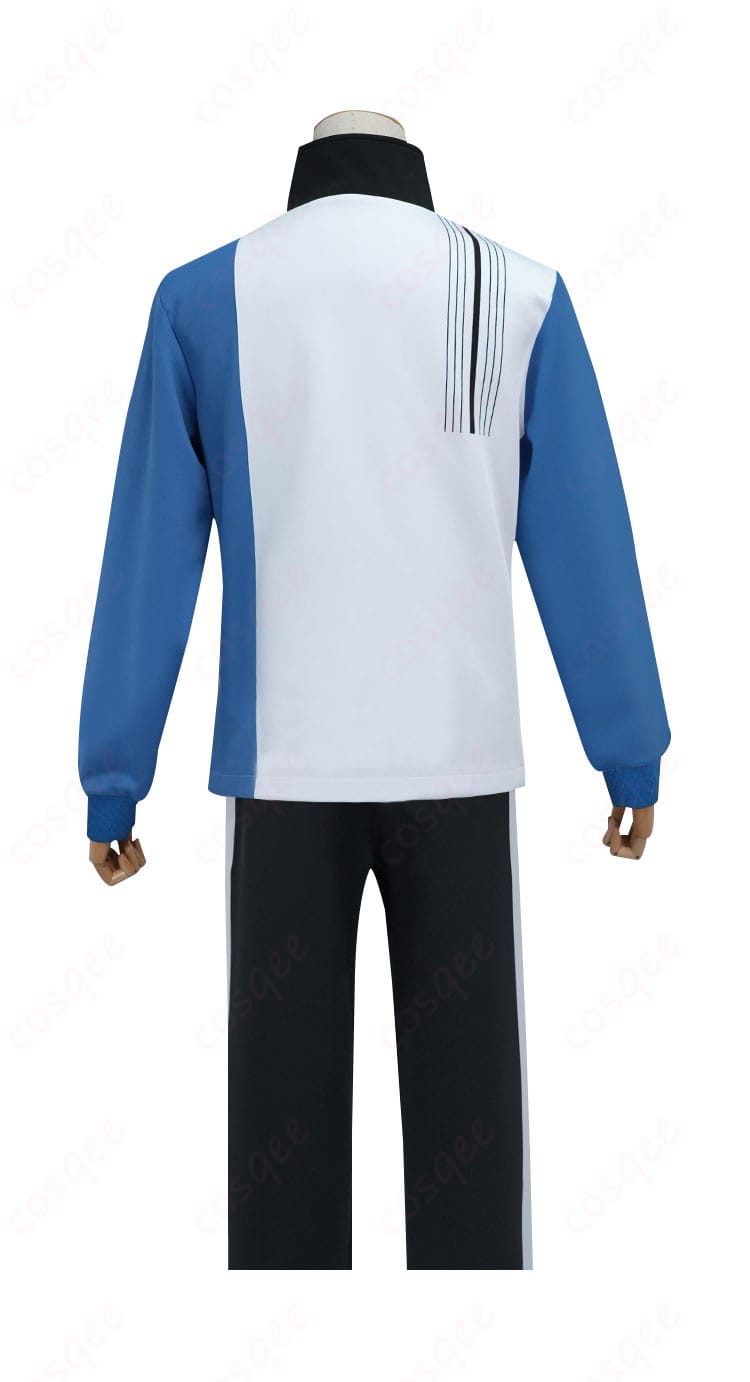 跡部景吾コスプレ衣装の背面画像。ジャージの背面デザインが特徴的で、リアルな再現度を確認できます。