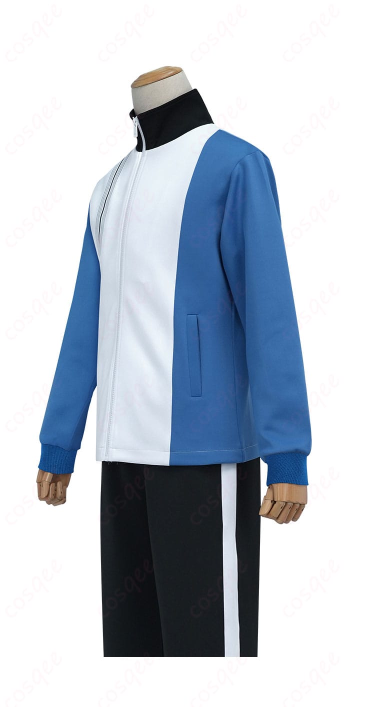 跡部景吾コスプレ衣装の側面画像。詳細なデザインとカットで、忠実に再現された氷帝学園のユニフォーム。