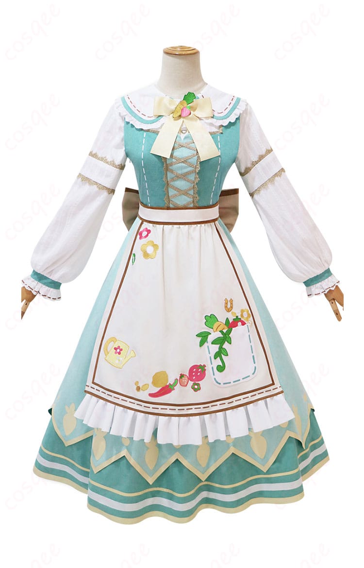 ライスシャワーコスプレ衣装の正面画像 - 勝負服コスプレ衣装の詳細な正面ビュー。