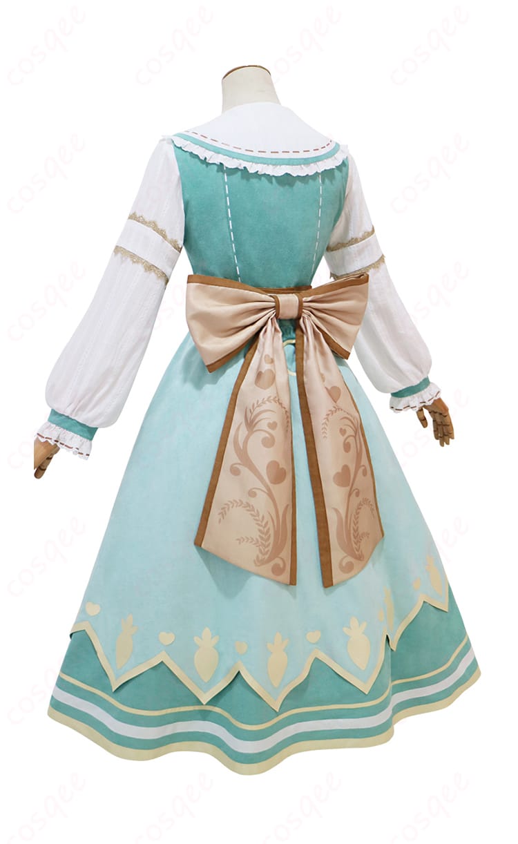 ライスシャワーコスプレ衣装の背面画像 - 背面から見たライスシャワーコスプレ衣装。