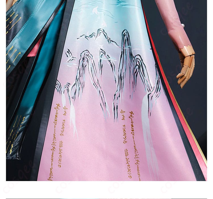 鳴潮折枝(オリエ)コスプレ衣装の衣裾装飾詳細 – 衣裾の繊細な装飾で華やかさを演出。