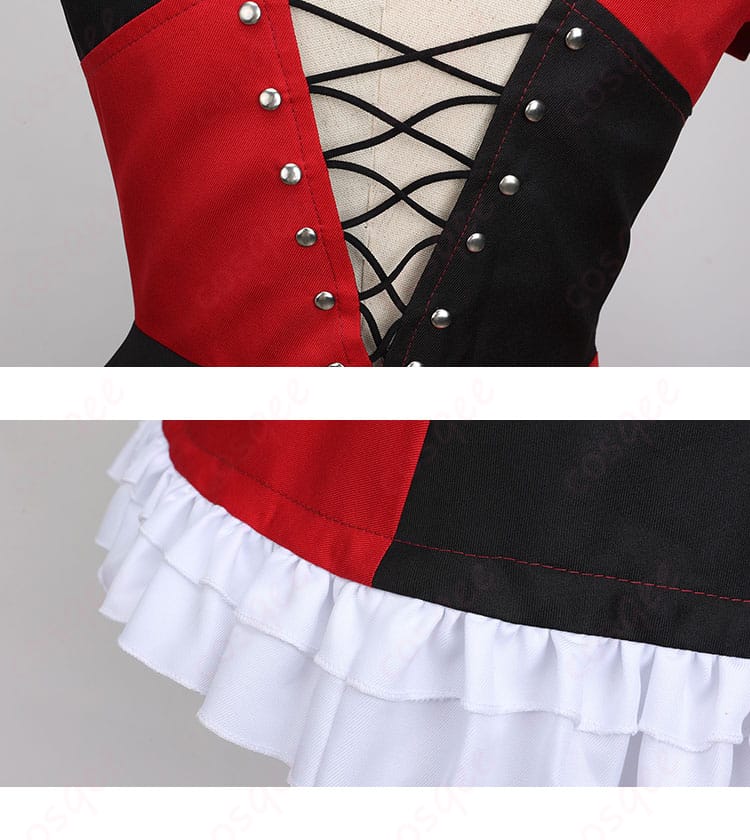 服の背面のひもとスカートの装飾の詳細 - 背面のひもとスカートの優雅なデザイン