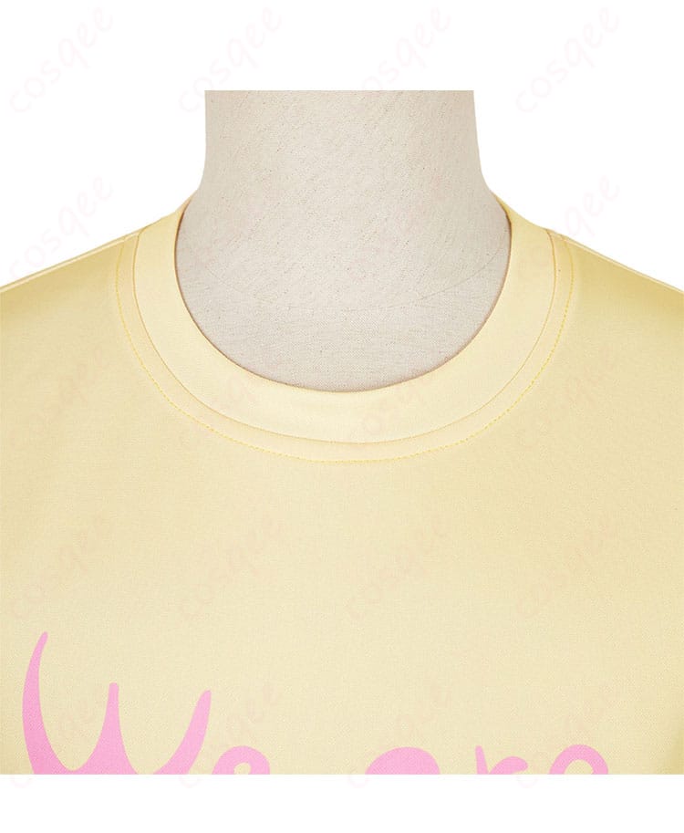 鹿乃子のこ コスプレ衣装 シカ組 Tシャツの襟元の刺繍デザイン。細部までこだわり。