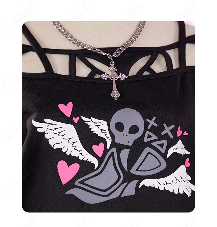 ネックレスと胸元の装飾の詳細 – 鏡音リン コスプレ衣装のアクセサリーデザイン