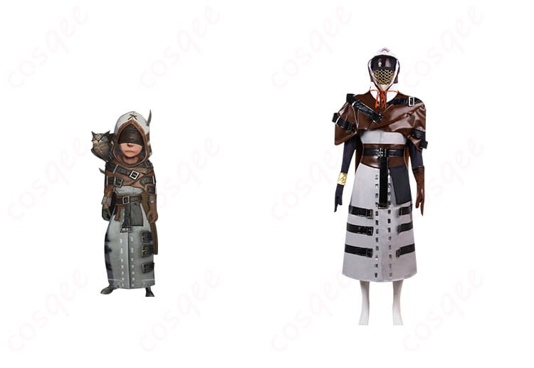 IdentityV 第五人格 占い師(イライ・クラーク)コスプレ衣装の正面とキャラクターのコスプレシーン。リアルなデザインと細部の再現が特徴。