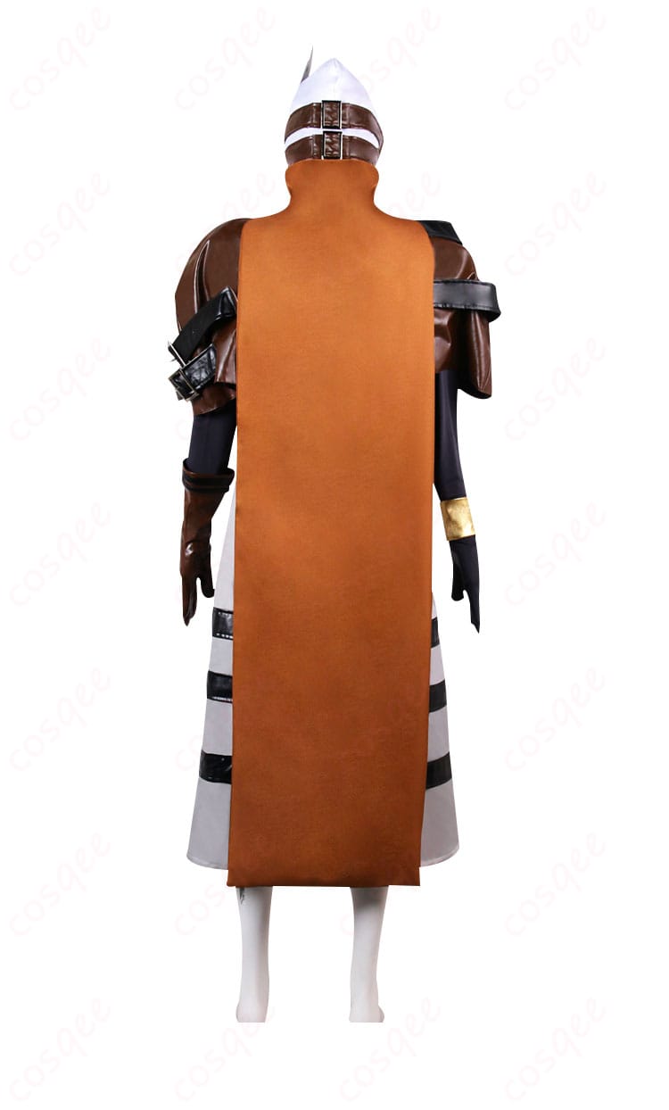 IdentityV 第五人格 占い師(イライ・クラーク)のコスプレ衣装背面画像。コルセットベルトとマントのデザインを強調。