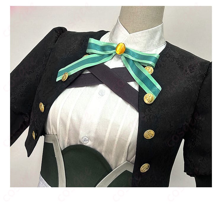 雪 シュエ メイド服の上衣装飾細部、精緻なデザインが特徴。