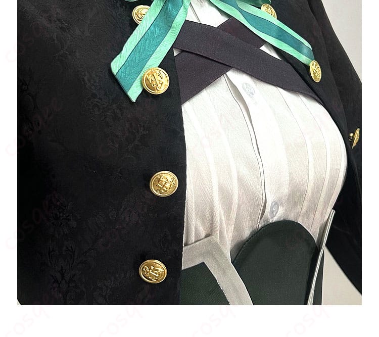 雪 シュエ メイド服の門襟のボタン装飾、精巧な作り。