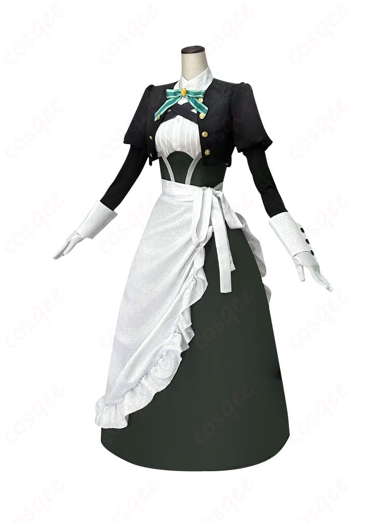 雪 シュエ コスプレ衣装 メイド服の側面から見たデザインとディテール。