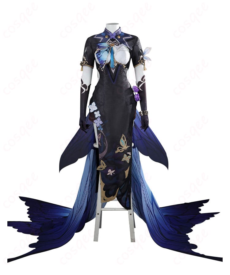 アポニア コスプレ衣装の正面図。高再現度で、キャラクターの特徴を忠実に再現。