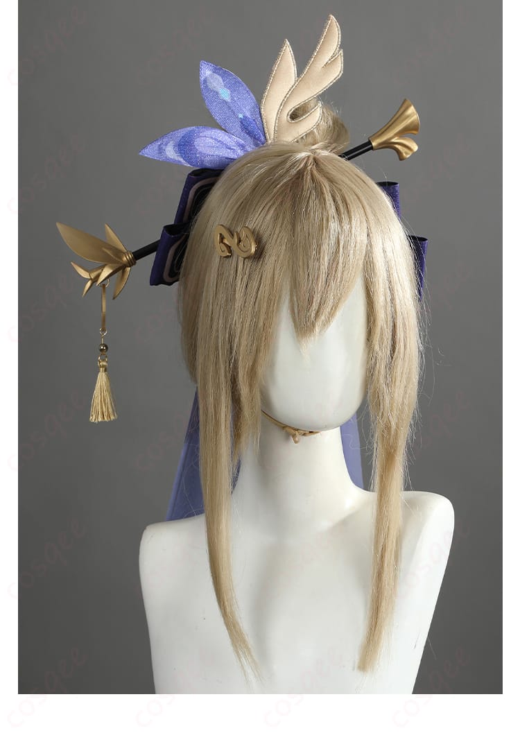 アポニアの髪飾りとヘッドドレスの精密な装飾。