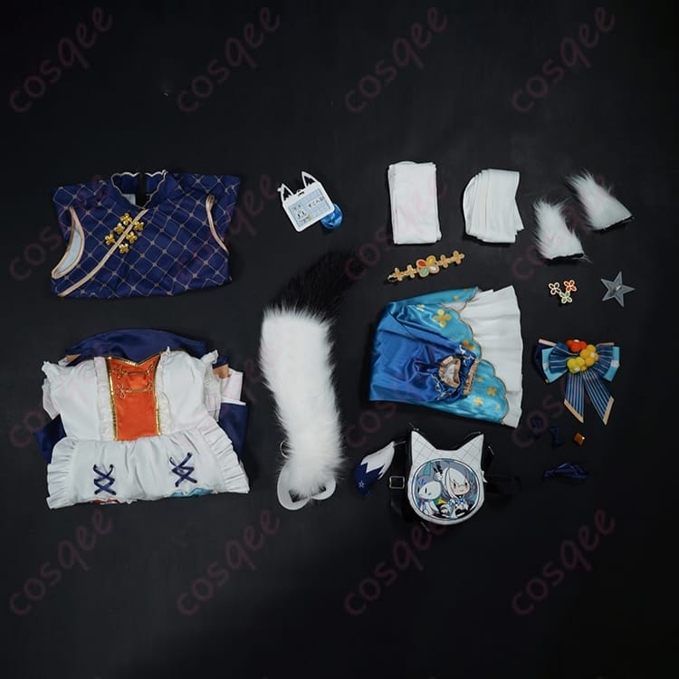 ホロライブ 白上フブキ レトロ喫茶メイド風コスプレ｜清楚キュートで写真映え、S–XL対応 - 4枚目の画像