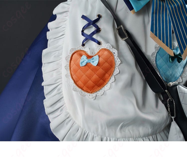 スカート装飾の詳細画像。白上フブキのレトロ喫茶衣装のスカート部分の華やかな装飾。