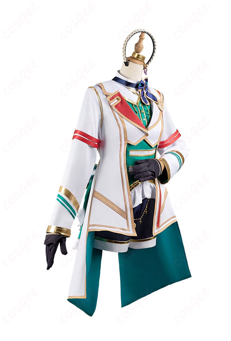 商品の側面図。シーザリオの勝負服コスプレ衣装のシルエットとラインが分かりやすい角度です。