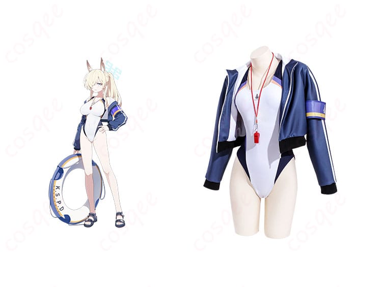 ブルーアーカイブ 尾刃カンナ 水着 コスプレ衣装とキャラクターのコラボ写真。高忠実度な再現で、リアルなコスプレ体験が楽しめます。