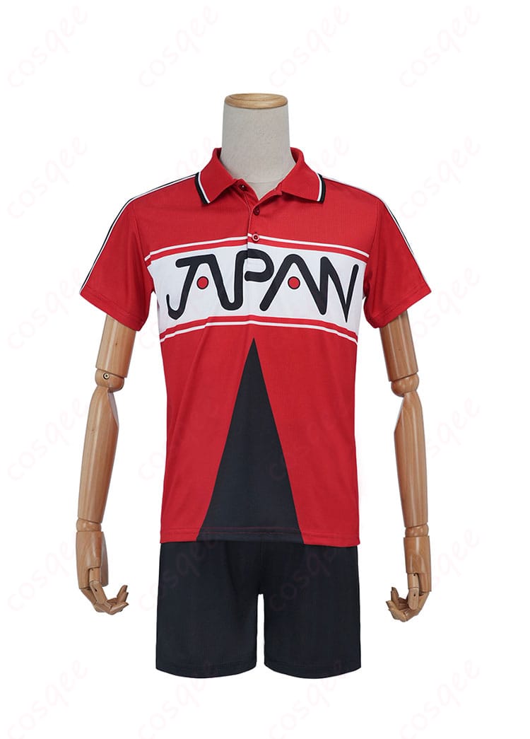 新テニスの王子様 越前リョーマ・不二周助 コスプレ衣装 正面から見たジャージ・ユニフォーム(半袖上着、ショートパンツ)忠実再現 コスプレ衣装