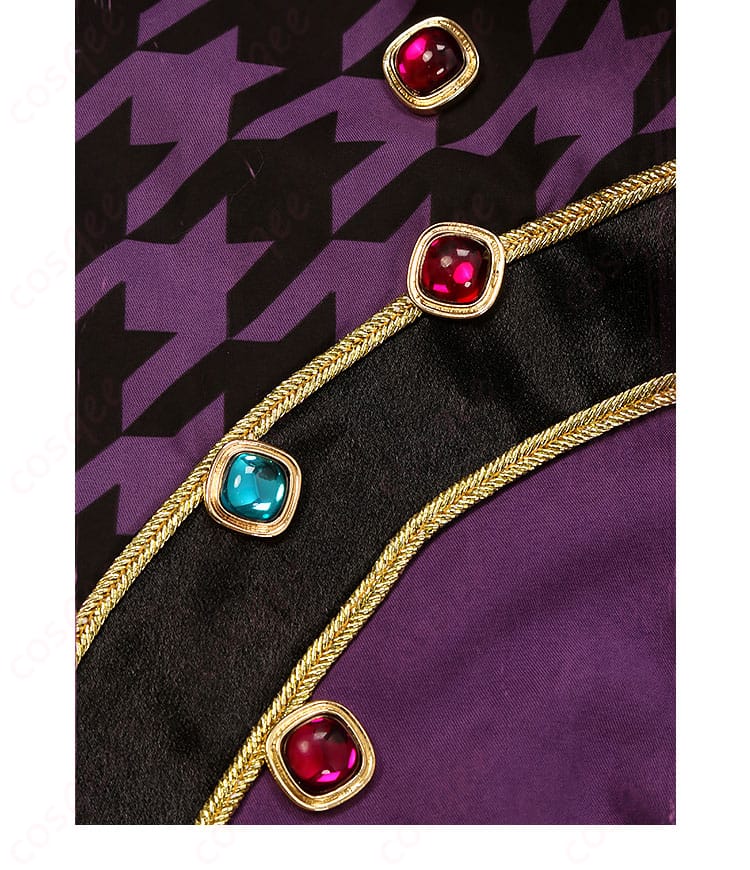 あんさんぶるスターズ!! 乙狩アドニス SWING NIGHTコスプレ衣装の背面の宝石装飾ディテール