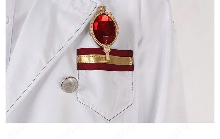 胸前の装飾デザイン、ディズニー ツイステッドワンダーランド カリム・アルアジーム 実験着 コスプレ衣装の詳細