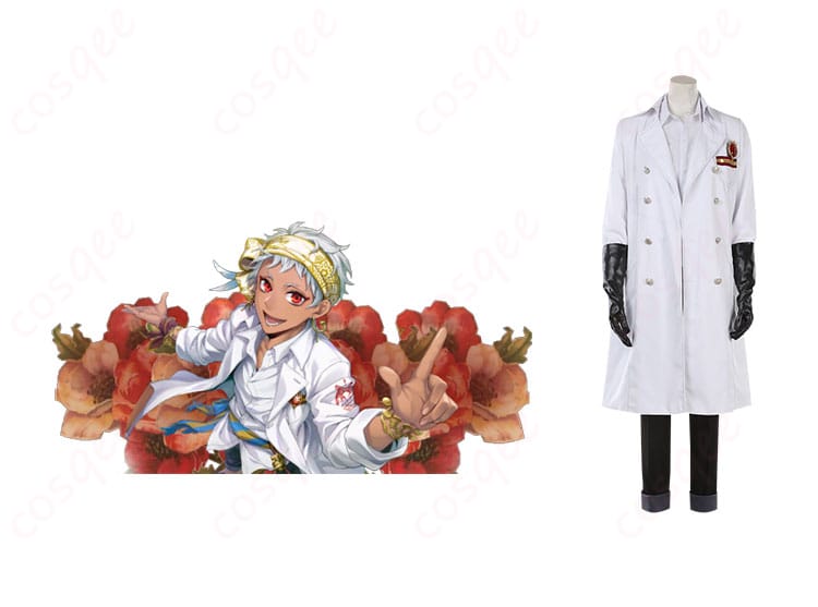 商品正面とカリム・アルアジームのキャラクターが一緒に写ったコスプレ衣装の画像