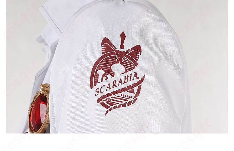 肩袖装飾の細かいデザイン、ディズニー ツイステッドワンダーランド カリム・アルアジーム 実験着 コスプレ衣装