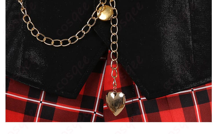 エース・トラッポラ コスプレ衣装 ドアの愛心チェーン装飾詳細 ツイステ コスプレ衣装