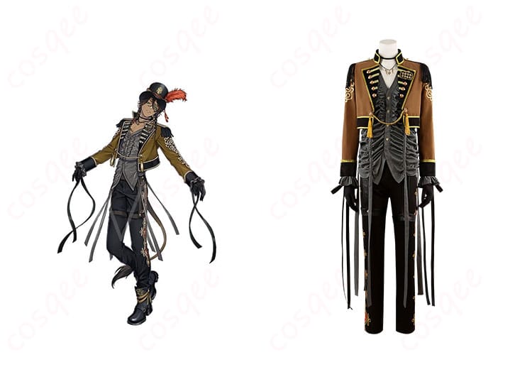 ディズニー ツイステッドワンダーランド レオナ・キングスカラー コスプレ衣装 正面とキャラクターの組み合わせ図。コスプレ衣装の特徴を分かりやすく展示。