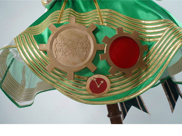 ホロライブ セシリア・イマーグリーン コスプレ衣装 衣裾の装飾。衣装の美しい裾飾りをご覧ください。