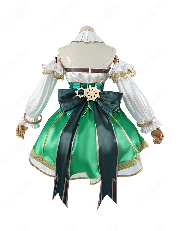 ホロライブ セシリア・イマーグリーン コスプレ衣装 背面画像。背部のディテールや蝶結び装飾をチェック!