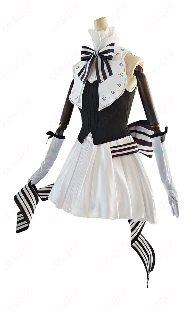 初音ミクシンフォニー2024 コスプレ衣装 商品側面の画像。ワンピースのディテールがよく見える角度で、蝶結びのデザインが強調されています。