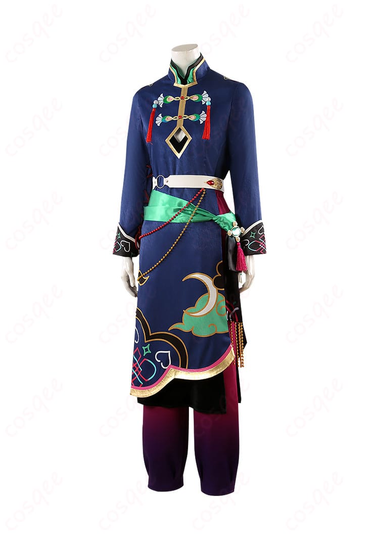 コスプレ衣装の側面ビュー。衣装のラインとシルエットが美しく仕上げられています。