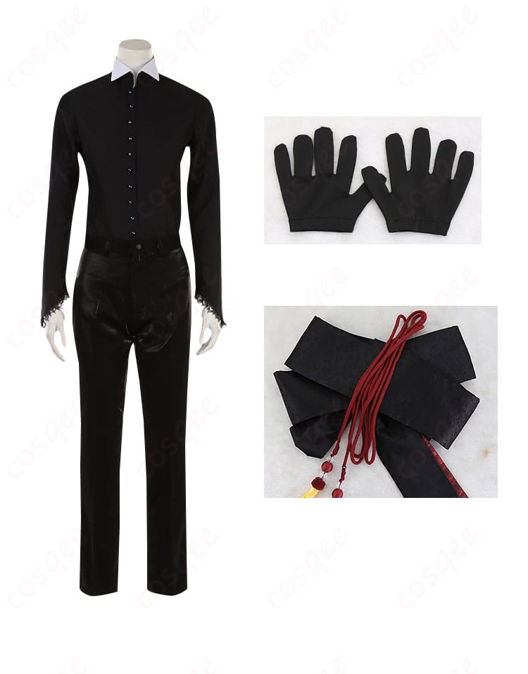 ルーク・ハントとエペル・フェルミエのコスプレ衣装の腰封と手袋のディテール。細部にまでこだわったデザイン。