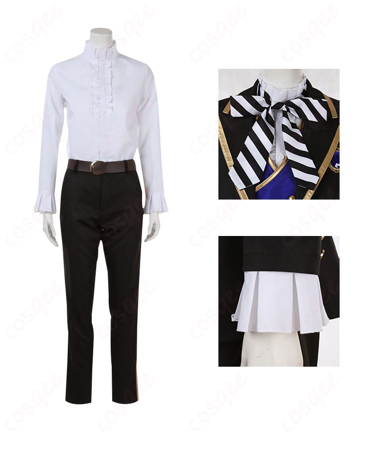 高品質なシャツとネクタイ、コスプレ衣装の袖口のディテール