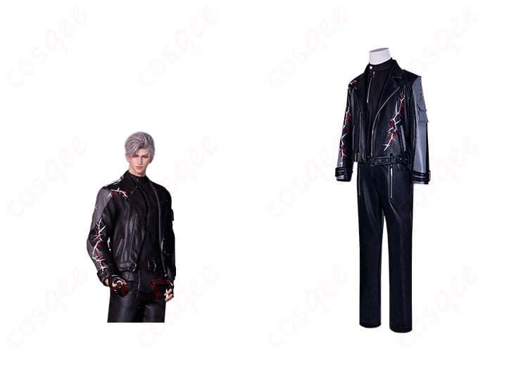 商品正面とシンのキャラクターを組み合わせたコスプレ衣装の写真。恋と深空のシン衣装の魅力を感じてください。