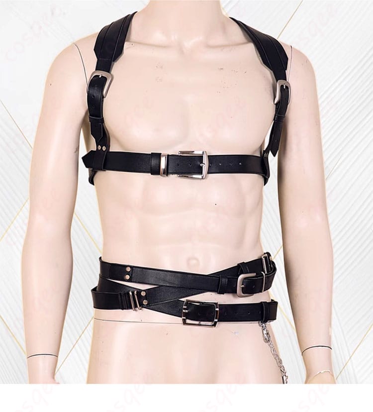 フロントベルト装飾ディテール、シン・セイヤ・レイ・ホムラ コスプレ衣装のスタイリッシュなベルト