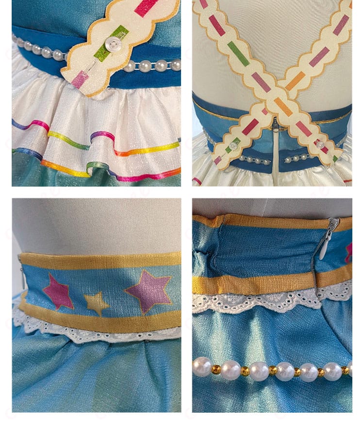 背面とスカートヘッドのディテール:コスプレ衣装の背面デザインとスカートの詳細