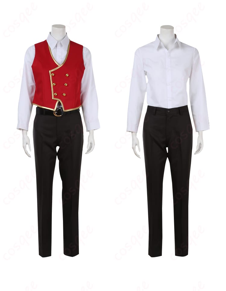 内搭服装の正面ディテール、コスプレ衣装の生地とデザイン