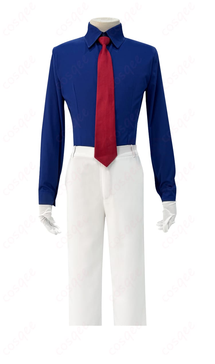 内側のシャツの服装正面細部。怪盗キッド(黒羽快斗)コスプレ衣装に含まれるシャツのデザインとディテールが見やすい画像。