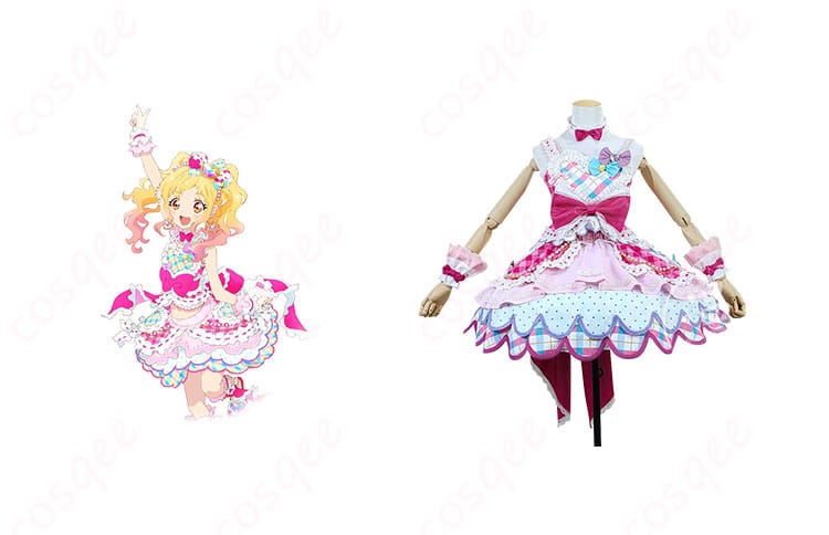 虹野ゆめ コスプレ衣装 ドレス アイカツスターズ! キャラクターとのコスプレ撮影シーン。ファン必見!