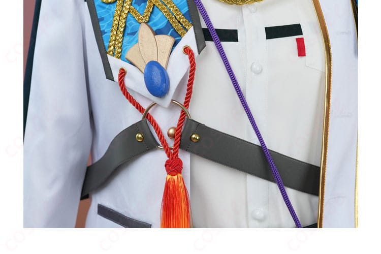 あんさんぶるスターズ!! 朔間凛月 コスプレ衣装 チャンバラナイト衣装 胸前の装飾ディテール。リアルなデザインでキャラクターを再現。