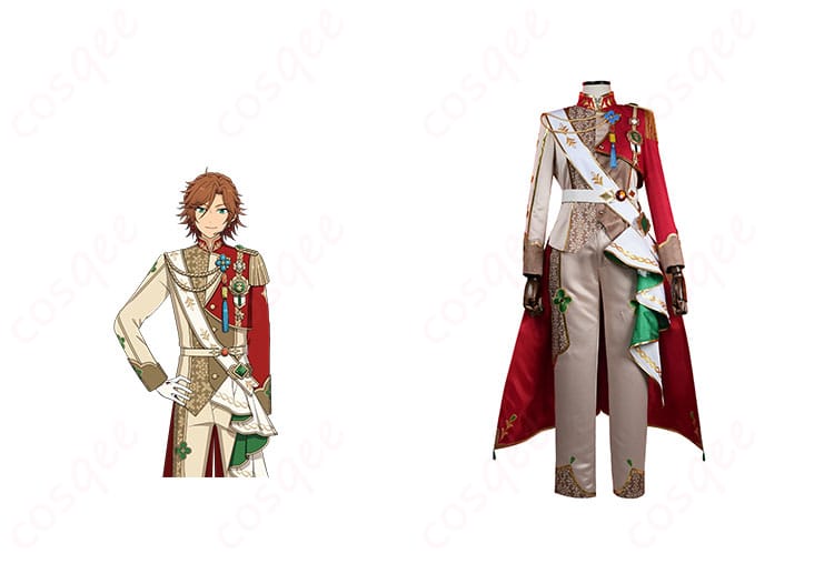 商品正面とキャラクター三毛縞斑のコスプレ衣装の組み合わせ画像 - あんスタ コスプレ衣装 高品質な再現